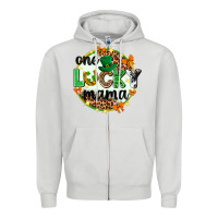 Dove Grey One lucky mama  St. Patricks Day Zipper Hoodie - Neo Western