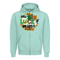 Seafoam One lucky mama  St. Patricks Day Zipper Hoodie - Neo Western