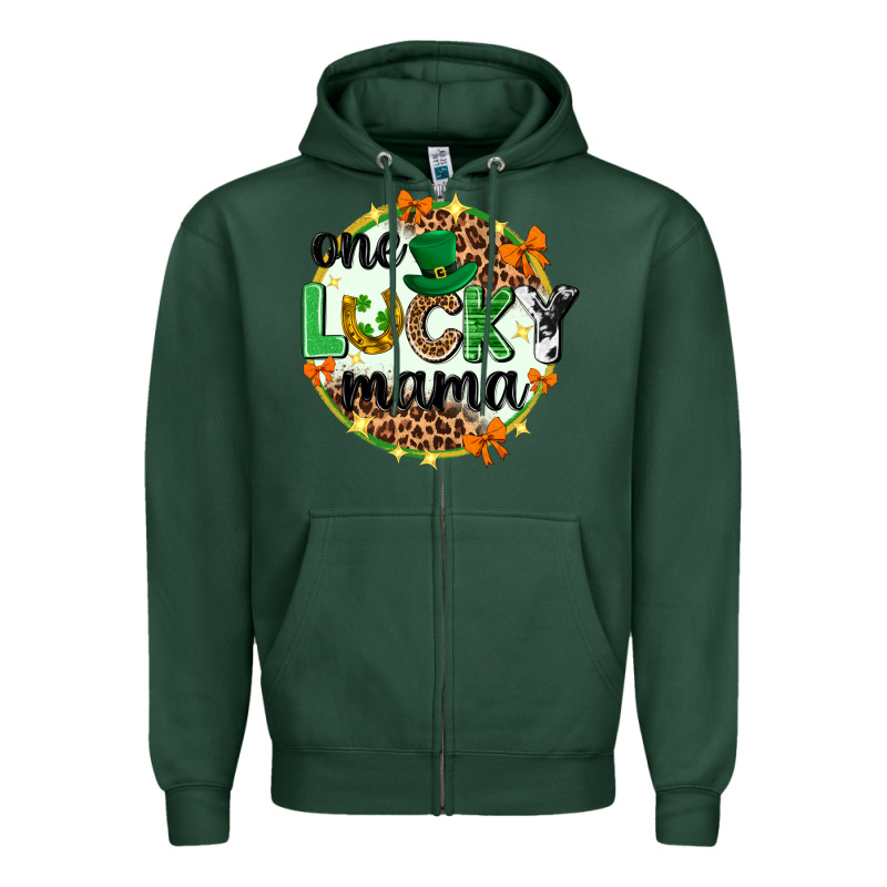 One Lucky Mama  St. Patricks Day Zipper Hoodie by Neo Western | Teevron