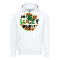 White One lucky mama  St. Patricks Day Zipper Hoodie - Neo Western
