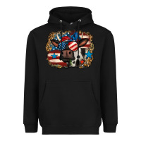 Black 4th of july cow Heavyweight Hoodie - Jasminsmagicworld