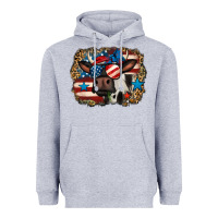 Heather Grey 4th of july cow Heavyweight Hoodie - Jasminsmagicworld