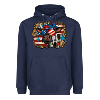 Navy 4th of july cow Heavyweight Hoodie - Jasminsmagicworld