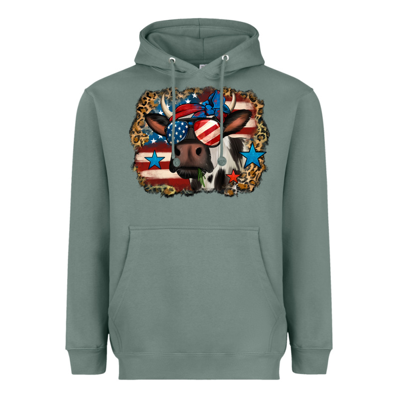 4th Of July Cow Heavyweight Hoodie by Jasminsmagicworld | Teevron
