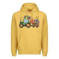Antique Gold mardi gras tractor Premium Hoodie - MaliasSmallBusiness