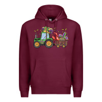 Burgundy mardi gras tractor Premium Hoodie - MaliasSmallBusiness