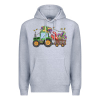 Heather Grey mardi gras tractor Premium Hoodie - MaliasSmallBusiness