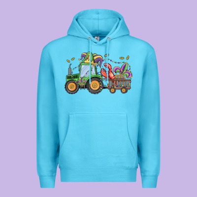 Mardi Gras Tractor Premium Hoodie Designed By Maliassmallbusiness