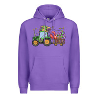Purple mardi gras tractor Premium Hoodie - MaliasSmallBusiness