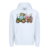 White mardi gras tractor Premium Hoodie - MaliasSmallBusiness