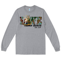 Heather Grey love came down holy family Long Sleeve Tee - RanaPortraitStore