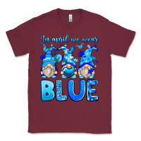 Burgundy in april we wear blue autism gnomes Classic Tee - Zillion Design Studio
