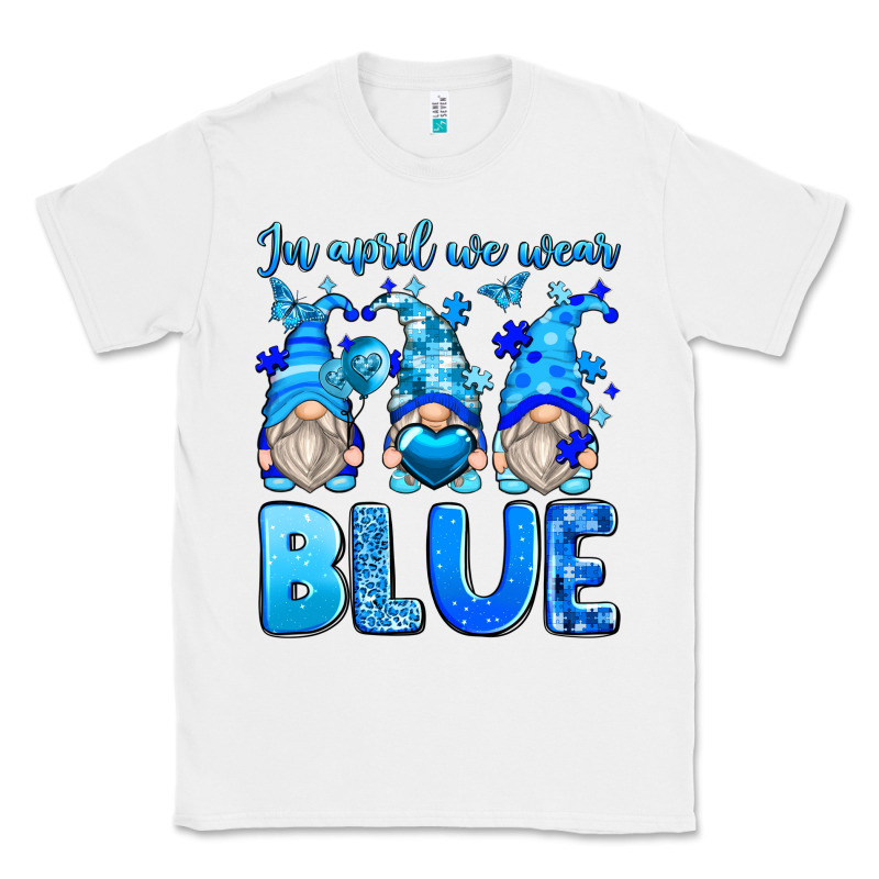 In April We Wear Blue Autism Gnomes Classic Tee by Zillion Design Studio | Teevron