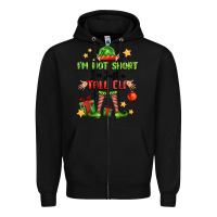 Black im not  im just a tall elf Zipper Hoodie - FaDigitalArtStudio