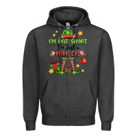 Charcoal Heather im not  im just a tall elf Zipper Hoodie - FaDigitalArtStudio