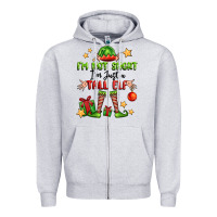 Heather Grey im not  im just a tall elf Zipper Hoodie - FaDigitalArtStudio