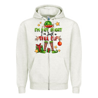 Oatmeal Heather im not  im just a tall elf Zipper Hoodie - FaDigitalArtStudio