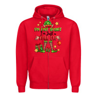Red im not  im just a tall elf Zipper Hoodie - FaDigitalArtStudio