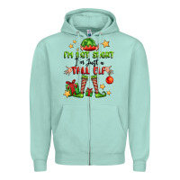 Seafoam im not  im just a tall elf Zipper Hoodie - FaDigitalArtStudio