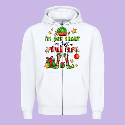 Im Not  Im Just A Tall Elf Zipper Hoodie Designed By Fadigitalartstudio