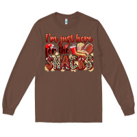 Chestnut i'm just here for the snacks american football Long Sleeve Tee - Zillion Design Studio