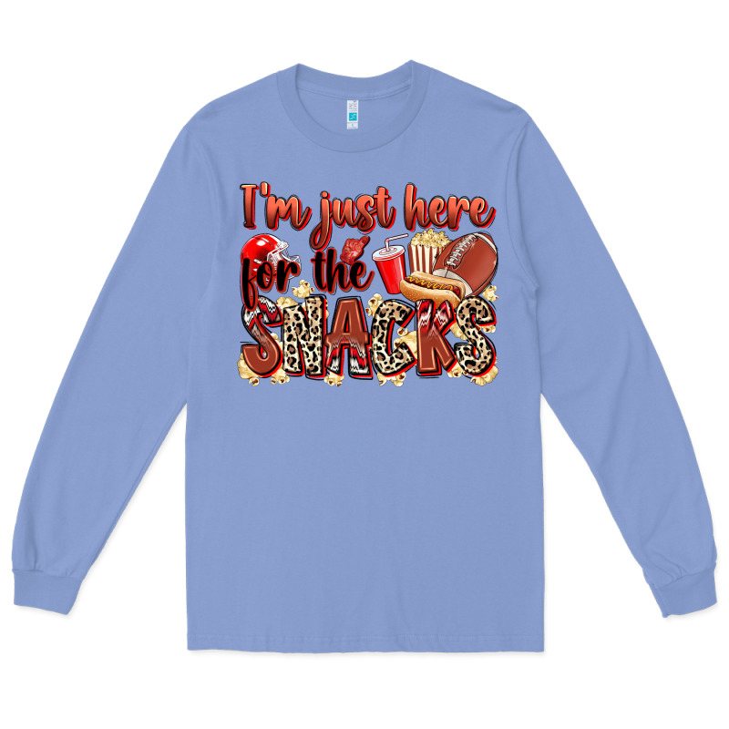 I'm Just Here For The Snacks American Football Long Sleeve Tee by Zillion Design Studio | Teevron