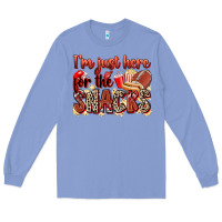 Colony Blue i'm just here for the snacks american football Long Sleeve Tee - Zillion Design Studio