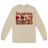 Mushroom i'm just here for the snacks american football Long Sleeve Tee - Zillion Design Studio