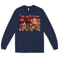 Navy i'm just here for the snacks american football Long Sleeve Tee - Zillion Design Studio