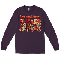 Plum i'm just here for the snacks american football Long Sleeve Tee - Zillion Design Studio