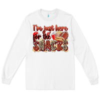 White i'm just here for the snacks american football Long Sleeve Tee - Zillion Design Studio