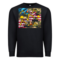 Black excavator American flag Premium Sweatshirt - Artiststas