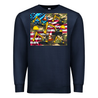 Navy excavator American flag Premium Sweatshirt - Artiststas