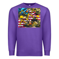 Purple excavator American flag Premium Sweatshirt - Artiststas