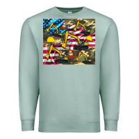 Seafoam excavator American flag Premium Sweatshirt - Artiststas