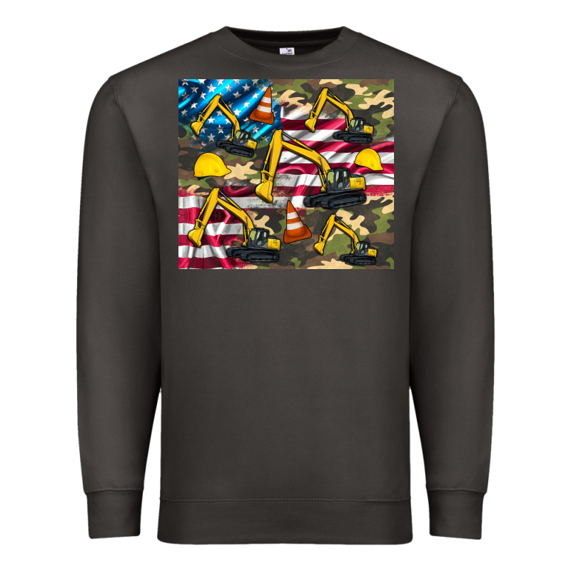 Excavator American Flag Premium Sweatshirt by Artiststas | Teevron