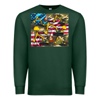 Sports Green excavator American flag Premium Sweatshirt - Artiststas