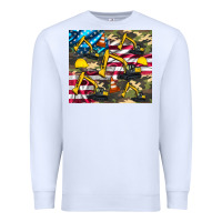 White excavator American flag Premium Sweatshirt - Artiststas