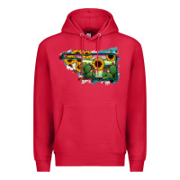 Cardinal Oklahoma Map Sunflower Cactus Serape Premium Hoodie - RanaPortraitStore