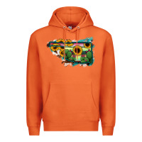 Carrot Oklahoma Map Sunflower Cactus Serape Premium Hoodie - RanaPortraitStore
