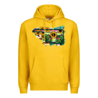 Lemon Oklahoma Map Sunflower Cactus Serape Premium Hoodie - RanaPortraitStore