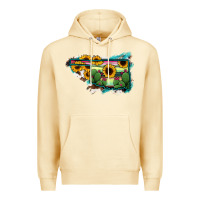 Pina Colada Oklahoma Map Sunflower Cactus Serape Premium Hoodie - RanaPortraitStore