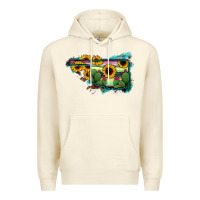 Sandshell Oklahoma Map Sunflower Cactus Serape Premium Hoodie - RanaPortraitStore