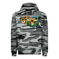 Slate Camo Oklahoma Map Sunflower Cactus Serape Premium Hoodie - RanaPortraitStore