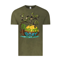 Vintage Olive lake life floats my boat Vintage Tee - BarkalooDesign