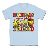 Dusty Blue diamonds are a girl's best friend softball Classic Tee - Zillion Design Studio