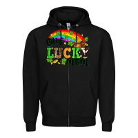 Black One lucky mom St. Patricks Day Zipper Hoodie - Neo Western
