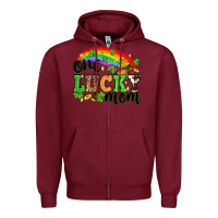 Burgundy One lucky mom St. Patricks Day Zipper Hoodie - Neo Western