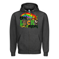 Charcoal Heather One lucky mom St. Patricks Day Zipper Hoodie - Neo Western