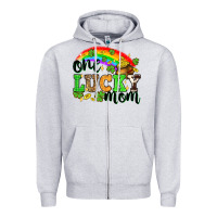 Heather Grey One lucky mom St. Patricks Day Zipper Hoodie - Neo Western